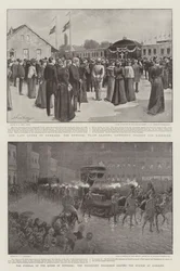 The Funeral of the Queen of Denmark, the Torchlight Procession leaving the Station at Roskilde